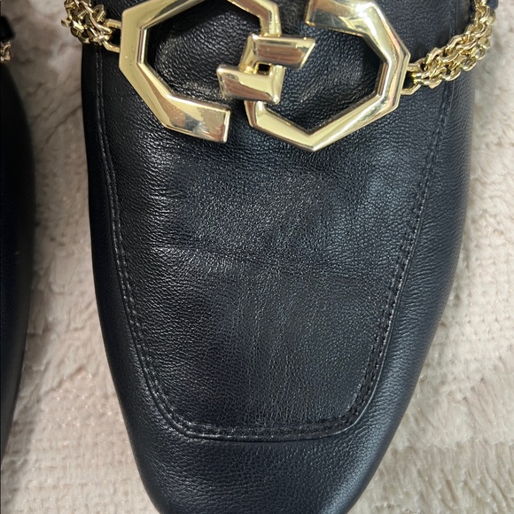 Louise et Cie Black Leather Chain Loafers Size 10 EUC - Picture 10 of 14